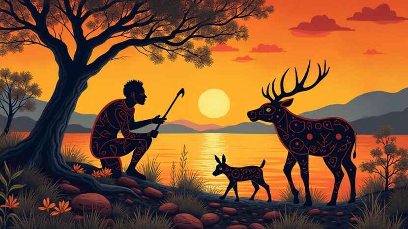 mitologia-aborigenes-tradicoes-caca-pesca