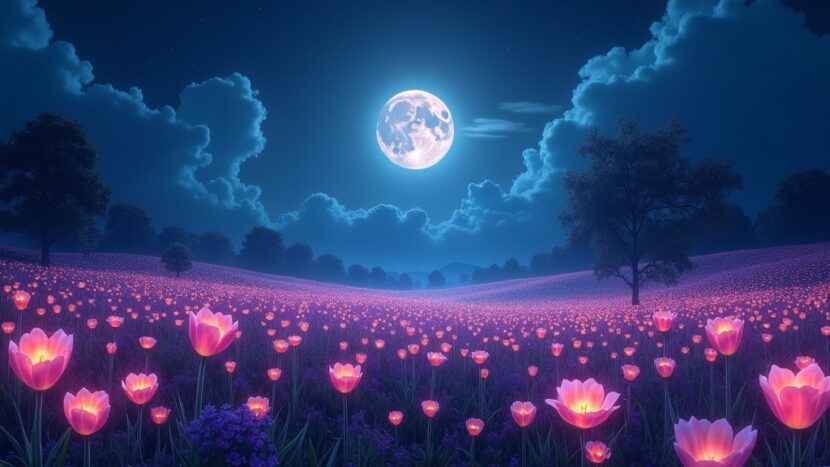 sonhar-campo-flores-luminescentes
