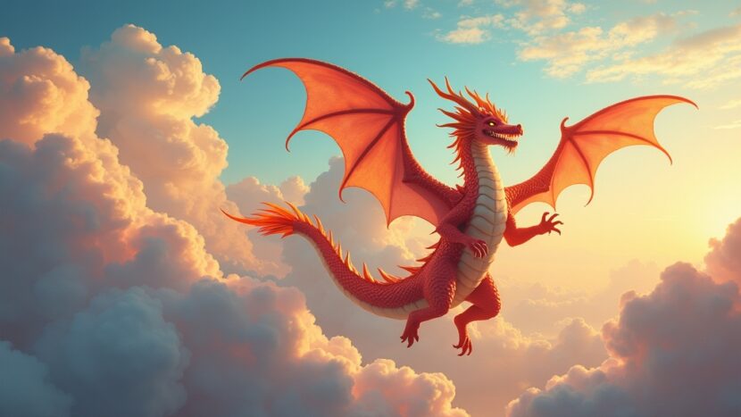 sonhar-com-dragao-dancando-nas-nuvens