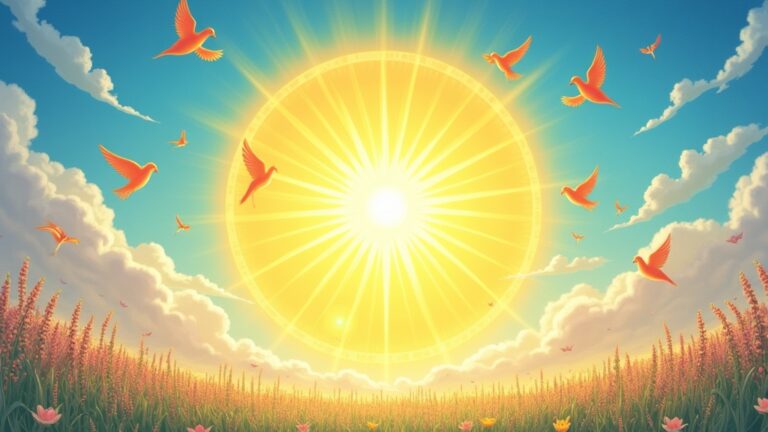 sonhar-com-sol-cercado-por-passaros