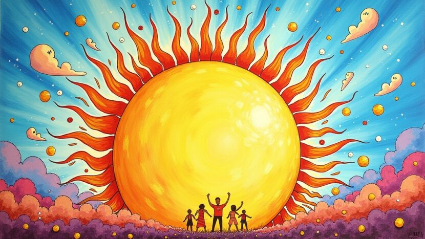 sonhar-com-sol-desenhando-figuras