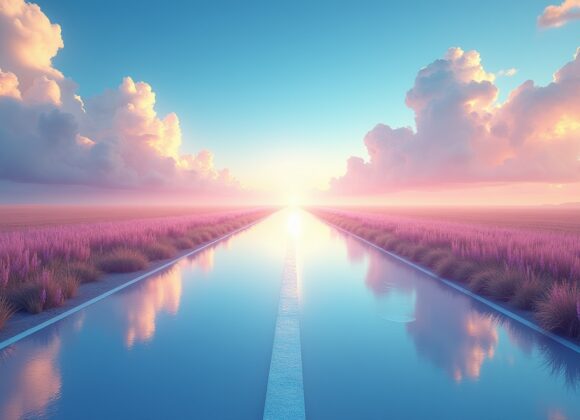 Sonhar com uma estrada onde o céu se reflete no chão: Significados
