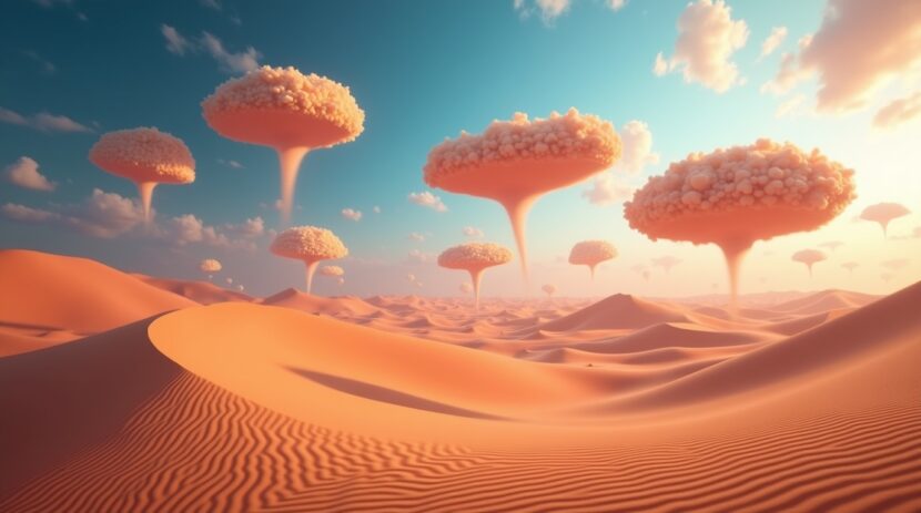 Sonhar com um deserto onde as dunas flutuam no ar: Significados