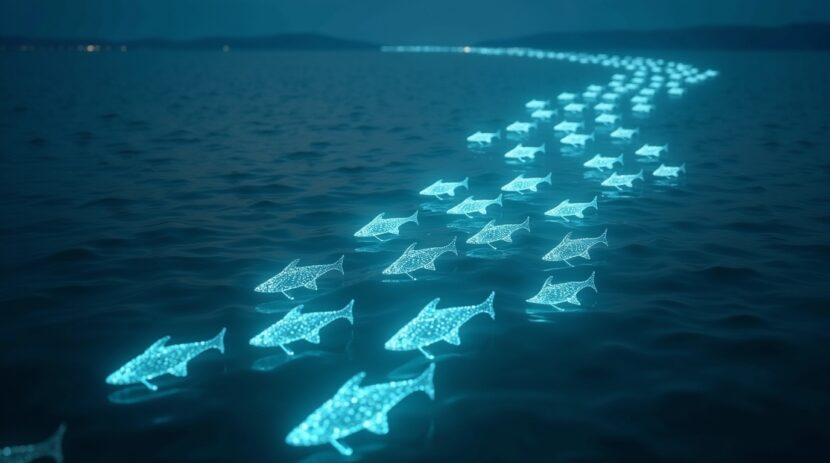 Sonhar com um mar onde os peixes deixam rastros de luz: Significado