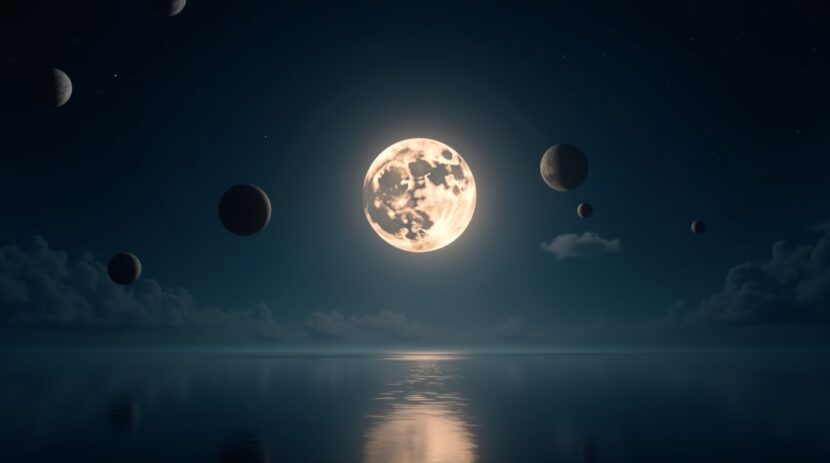 Sonhar com uma lua onde os planetas aparecem refletidos nela: Significado Profundo
