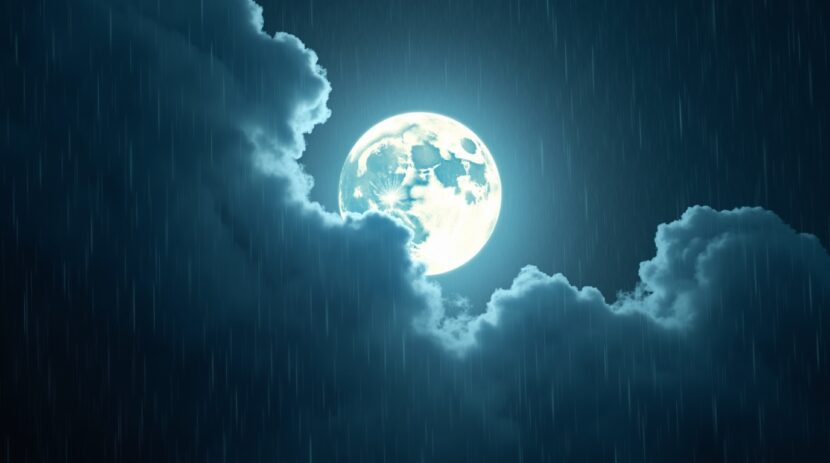 Sonhar com uma lua que brilha mais forte quando está chovendo: Significado