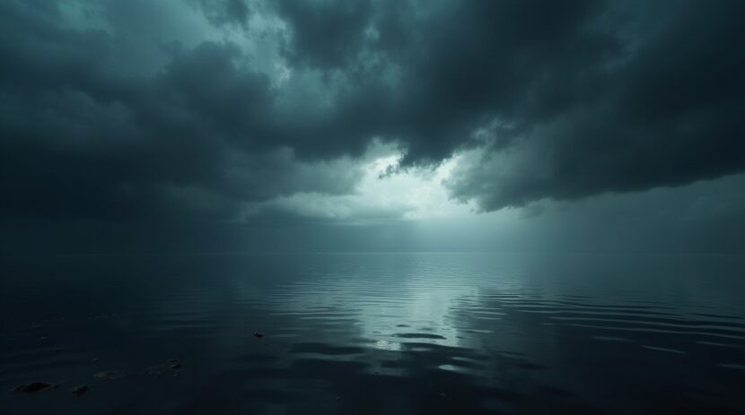 Sonhar com uma tempestade que aparece apenas no reflexo da água: Significado