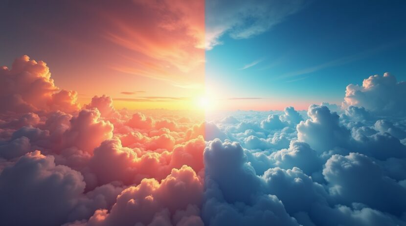 Sonhar com Céu Dividido em Duas Cores: O Que Acontece?