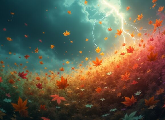 Sonhar com Tempestade de Folhas Brilhantes: Descubra Seus Significados