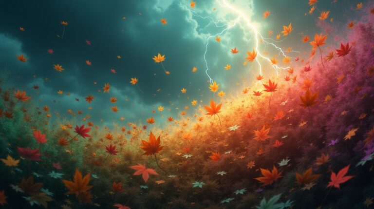 Sonhar com Tempestade de Folhas Brilhantes: Descubra Seus Significados