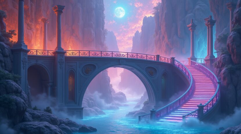 Sonhar com uma ponte que muda de cor a cada passo: descubra seu significado!