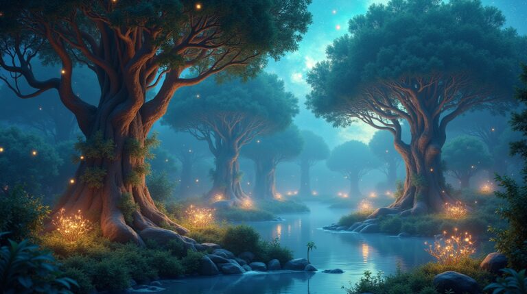 Sonhar com Jardim Onde as Árvores Brilham no Escuro: Descubra o Significado