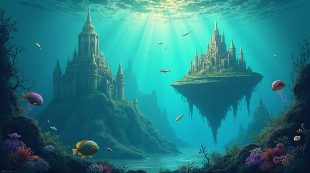Sonhar com um Mar e Cidades Submersas Flutuantes: Descubra o Significado