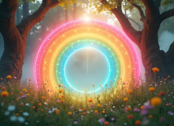 Sonhar com um Portal que Brilha como um Arco-Íris: Descubra Significados