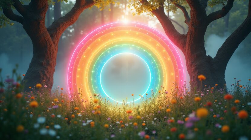 Sonhar com um Portal que Brilha como um Arco-Íris: Descubra Significados