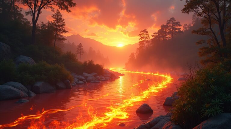 O que significa sonhar com um rio feito de fogo? Descubra a interpretação