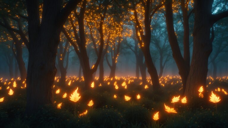 Sonhar com Floresta: Descubra o Mistério e Significado das Folhas que Brilham como Fogo