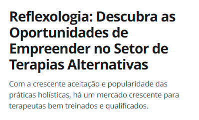 Curso de Reflexologia Podal e Palmar (WebHoje)