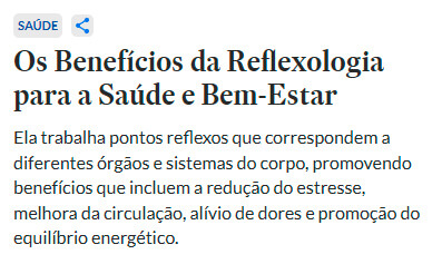 Curso de Reflexologia Podal e Palmar (WebHoje)