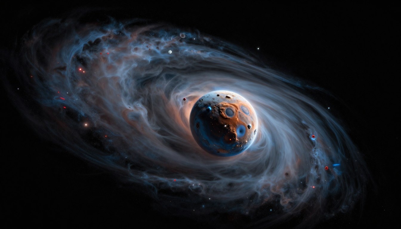 Imagem do cometa 3I/ATLAS capturada pelo telescópio Hubble, mostrando seu núcleo e coma