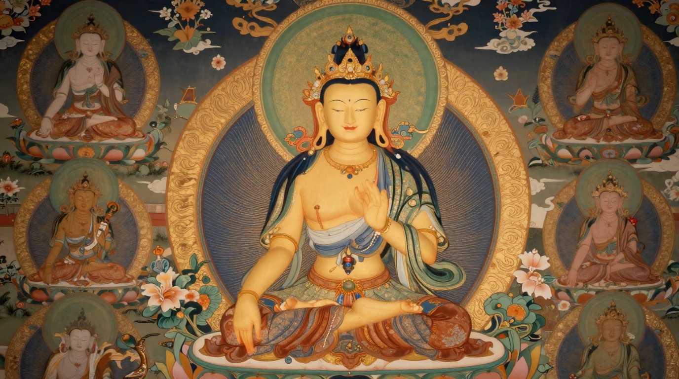 Caminho do Bodhisattva na mitologia tibetana: Sabedoria Bodhisattva na mitologia tibetana: Avalokiteshvara em cena de compaixão e sabedoria