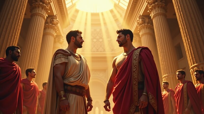 Consagração de imperadores na mitologia romana: a apoteose de Júlio César e Augusto em cena épica