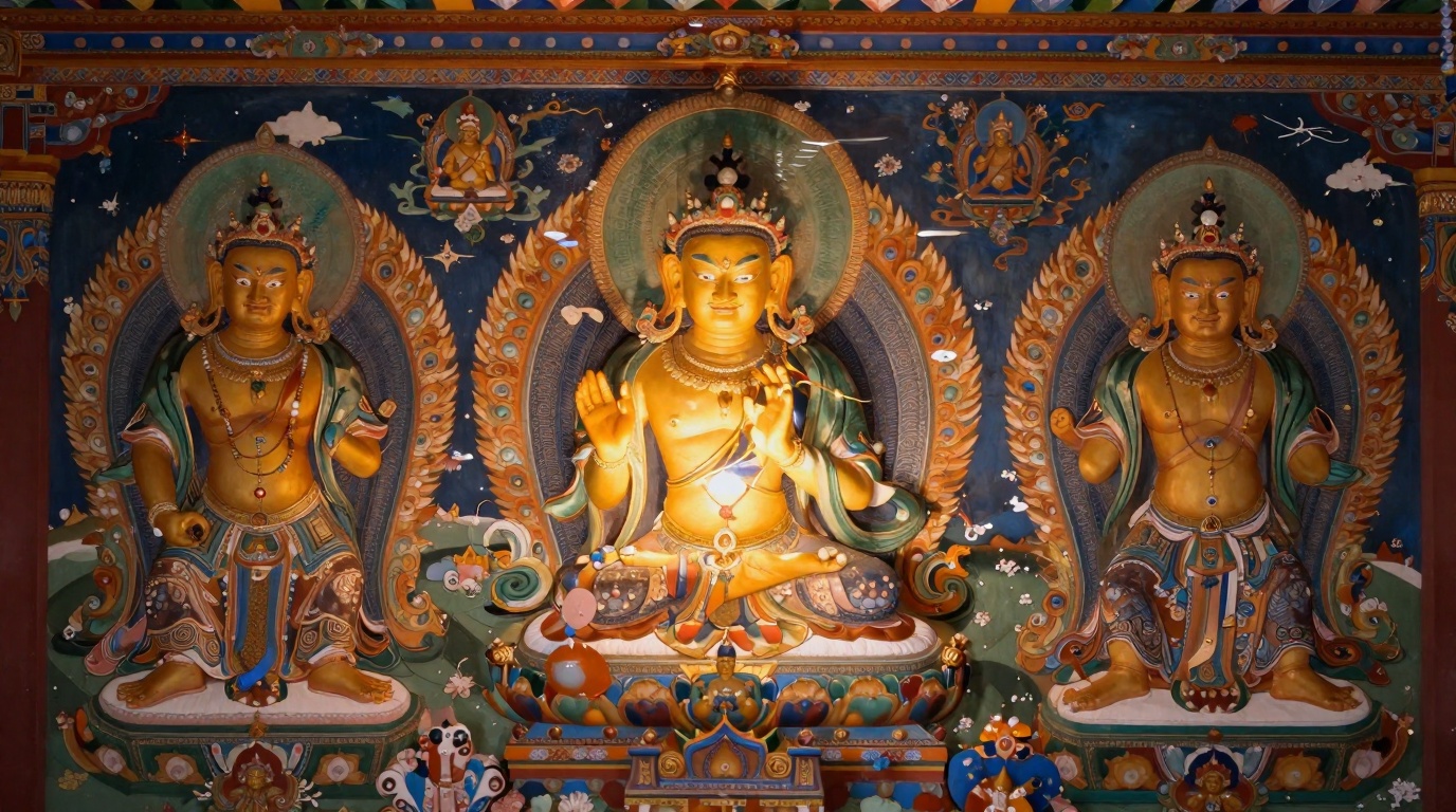 Deidades guardiãs na mitologia tibetana: mitos e proteção Deidades guardiãs na mitologia tibetana: proteção mística ao redor de um templo budista