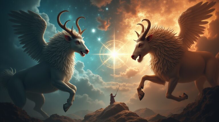 Deuses do Caos e da Ordem na mitologia romana representados em cena cósmica com Eros, Nix e Érebo