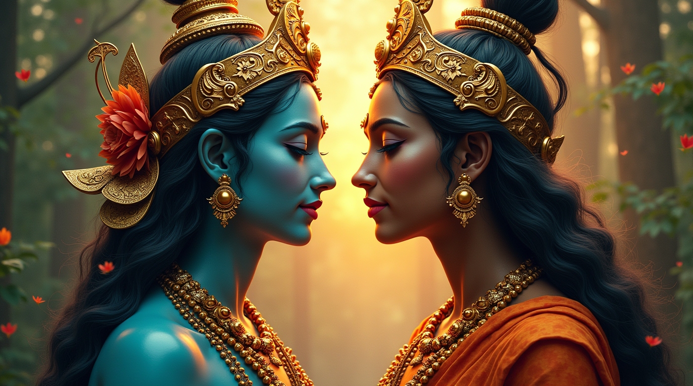 Dvaita Vedanta na mitologia hindu: o dualismo do divino Representação do Dvaita Vedanta na mitologia hindu: a dualidade entre Deus e a alma