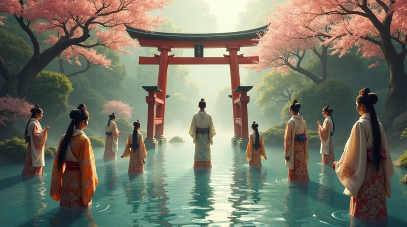 Mitarai na mitologia japonesa: rito de purificação Mitarai na mitologia japonesa: rito de purificação com água e símbolos sagrados