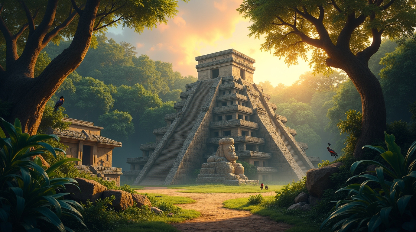 Palenque na mitologia maia: Templo das Inscrições em meio à selva