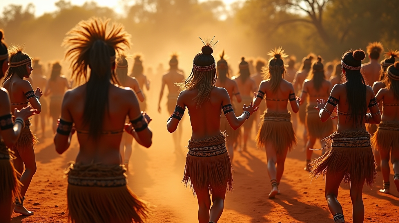 Ritmos espirituais na mitologia aborígene: canções e ritos Ritmos espirituais na mitologia aborígene: canções e ritos tradicionais aborígenes em cena vibrante