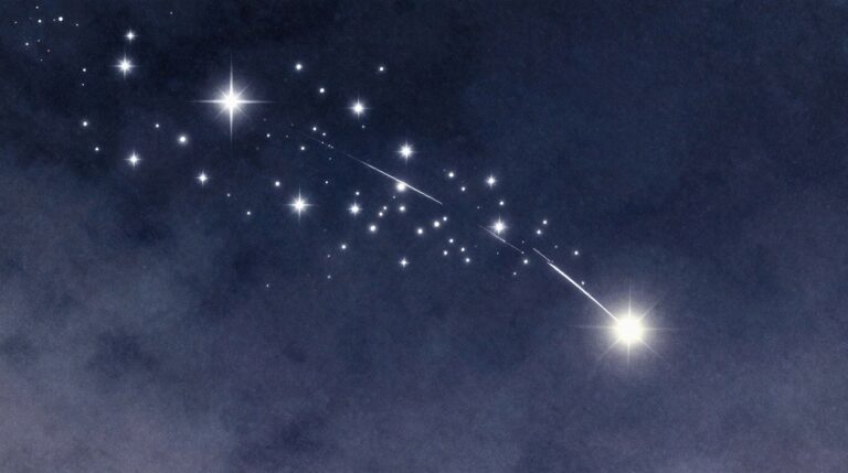 Sonhar com estrela cadente: sinais, pedidos e significados Sonhar com estrela cadente: representação visual de uma estrela caindo no céu à noite simbolizando desejos