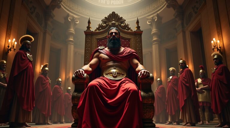 Tíndaro na mitologia grega: rei de Esparta em seu trono, com símbolos da história espartana