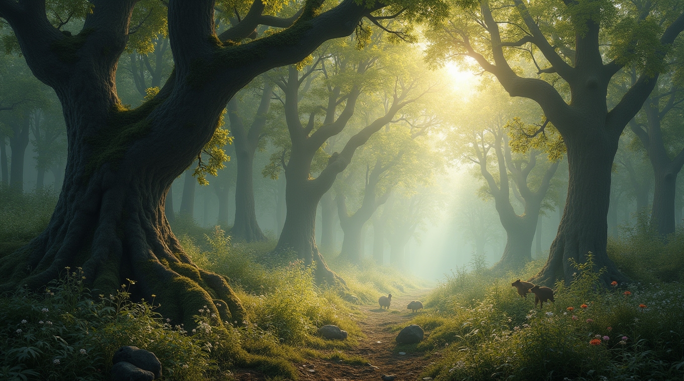 Tradições dos antigos bosques na mitologia eslava: Leshy e espíritos florestais em cena mágica