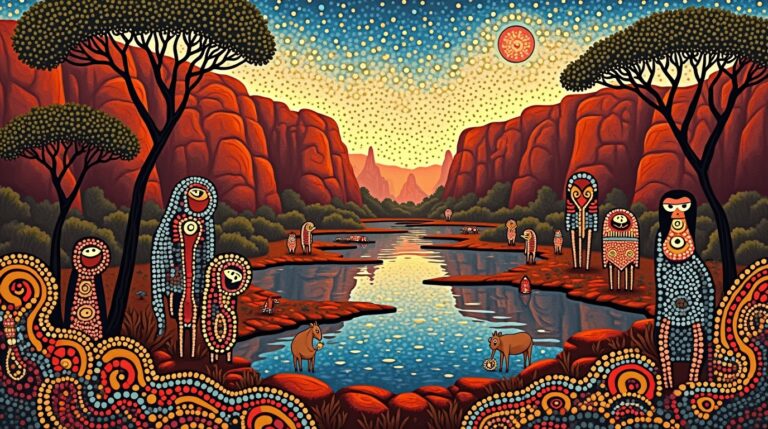 Animismo na mitologia aborígene: espíritos ancestrais em conexão com a natureza australiana