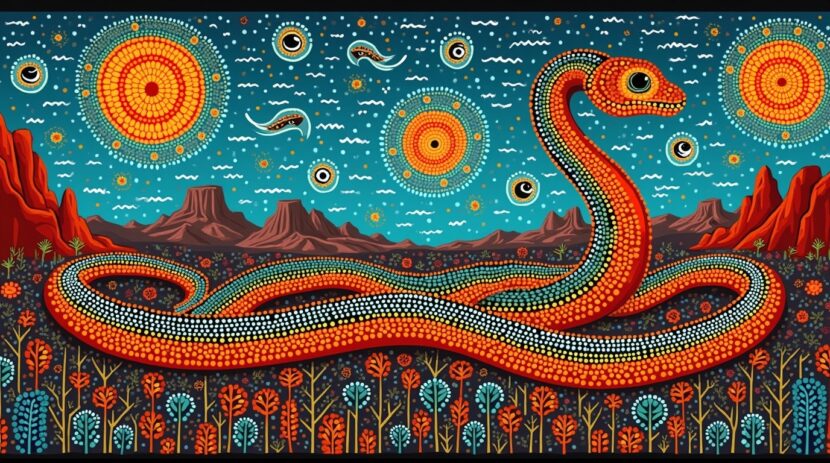 Histórias de origens na mitologia aborígene — Tempo do Sonho Histórias de origens na mitologia aborígene: a Serpente do Arco-Íris no Tempo do Sonho