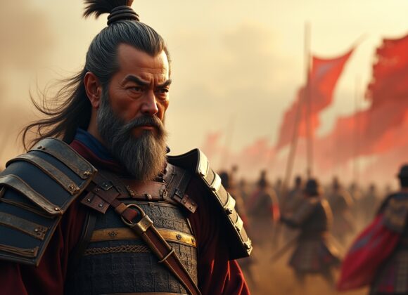 Tokugawa Ieyasu fundador do xogunato Tokugawa: Unificador Tokugawa Ieyasu, fundador do xogunato Tokugawa, em cena da batalha de Sekigahara