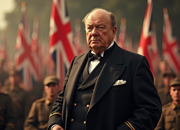 Winston Churchill líder britânico Segunda Guerra Mundial Winston Churchill: líder britânico durante a Segunda Guerra Mundial fazendo discurso histórico