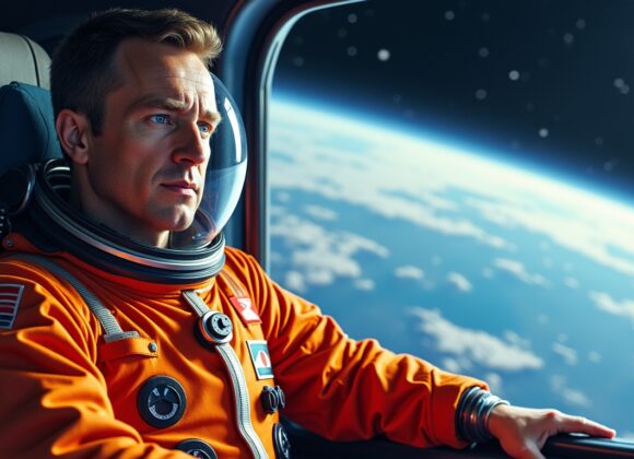 Yuri Gagarin primeiro homem no espaço: O Olhar da Terra Yuri Gagarin primeiro homem no espaço dentro da Vostok 1 com vista da Terra