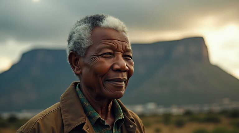 Nelson Mandela e o combate ao apartheid na África do Sul Nelson Mandela e o combate ao apartheid na África do Sul, expressando determinação e esperança