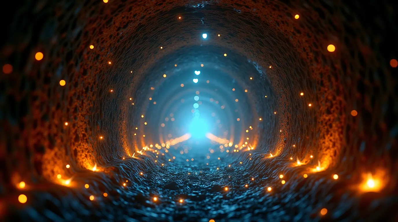 Sonhar com um túnel onde as paredes brilham como vaga-lumes: Descubra o significado
